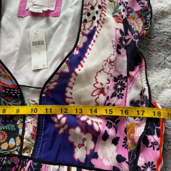 Anthropologie Ruffled Patchwork Midi Dress - Picture 10 of 13